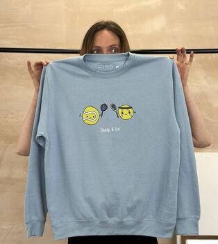 Personalised Daddy And Me Tennis Lover Sweatshirt, 3 of 4