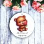 Personalised Cute Rose Animal Bear Decoration, thumbnail 1 of 2