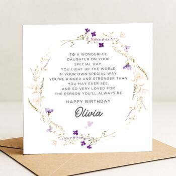 Message Birthday Card Personalised For Daughter, 2 of 7