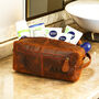 Personalised Buffalo Leather Sports Washbag, thumbnail 1 of 10