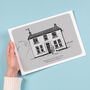 Hand Drawn House Portrait With Pets Included, thumbnail 2 of 3