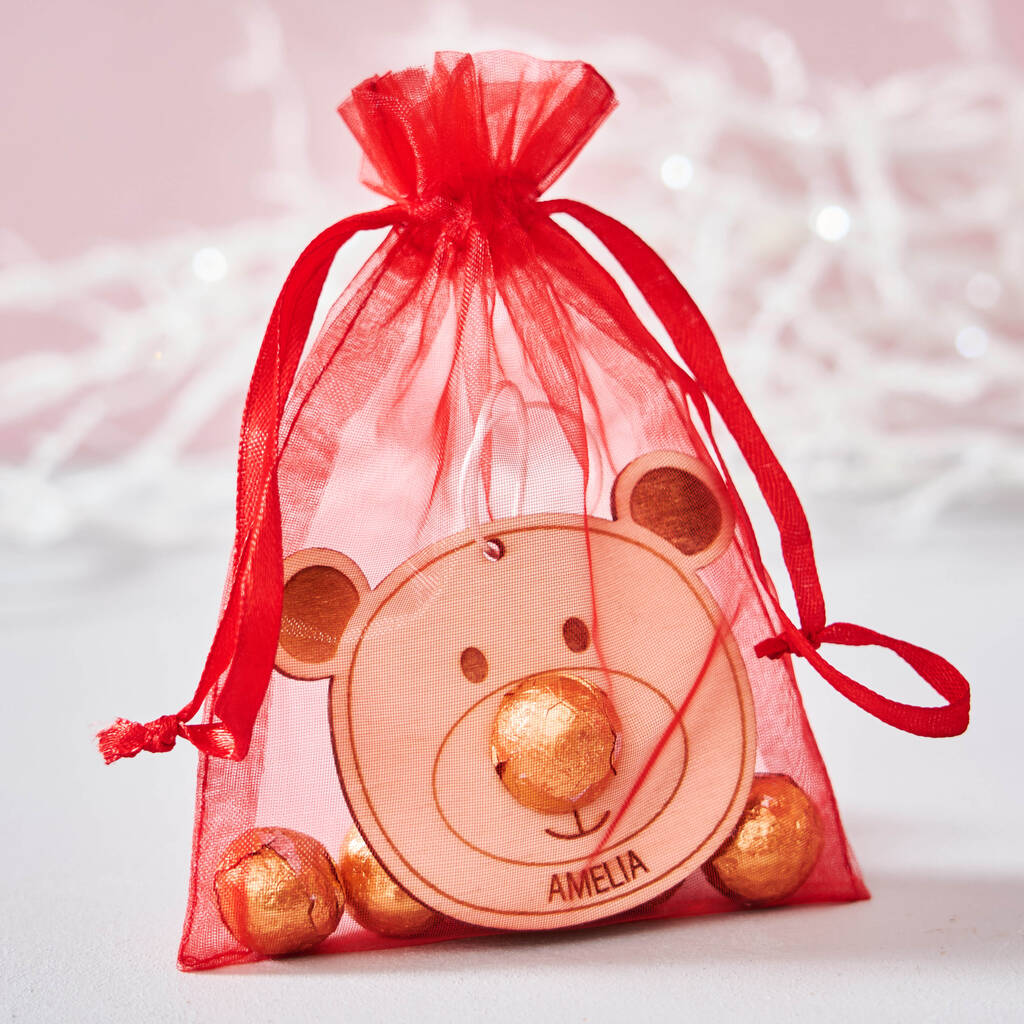 Chocolate Bear Decoration Christmas Stocking Filler, 1 of 3