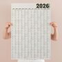 2026 Wall Planner | Black And White | Portrait, thumbnail 1 of 3