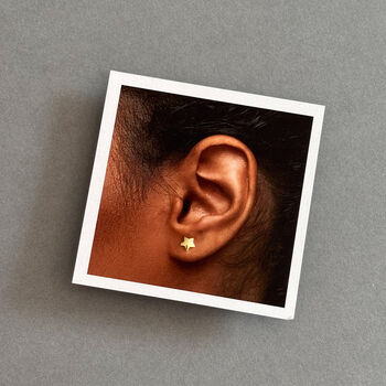 Exceptional Sister Sterling Silver Gold Star Earrings, 5 of 8