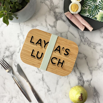 Personalised Bamboo Shadow Font Lunch Box, 2 of 8