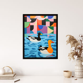 Bathtime Buddies Bathroom Ducks Swimming Wall Art Print, 4 of 6