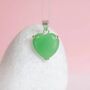 Sterling Silver Jade Heart Necklace, thumbnail 2 of 12
