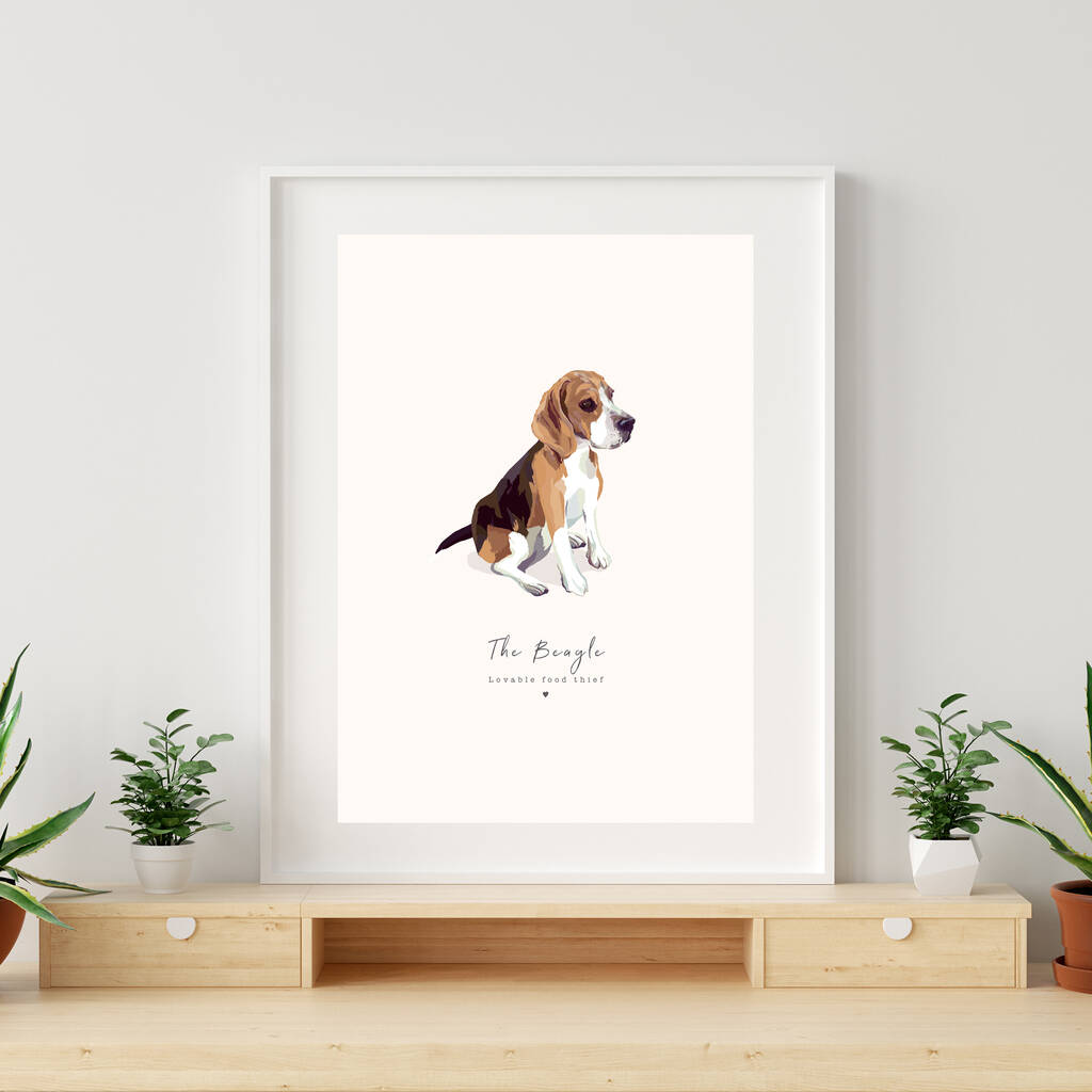 Beagle Illustrated Print By Sirocco Design | notonthehighstreet.com