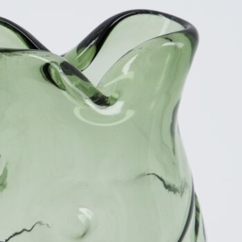 Hand Blown Green Glass Fish Vase, 2 of 3