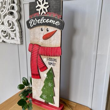 Personalised Large Christmas Snowman Sign, 3 of 5