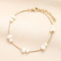Pearl Snake Chain Charm Bracelet In Gold, thumbnail 1 of 3