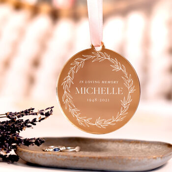 Personalised Memorial Gold Christmas Bauble Decoration, 6 of 7