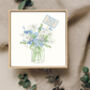 '50th Birthday' Flowers In A Jar Boxed Earring Card With Cz And Sterling Silver Flower Studs, thumbnail 1 of 6