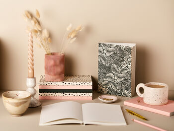 A5 Lay Flat Soft Pink Leopard Print Notebook Journal, 3 of 9