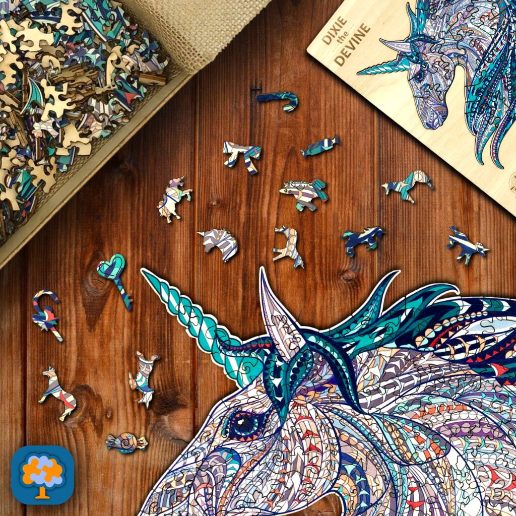 Unicorn Wooden Jigsaw Puzzle For Adults With 250 Pieces By The Puzzled Tree  | notonthehighstreet.com