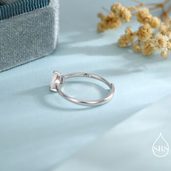 Fire Opal Heart Ring In Sterling Silver, 4 of 12