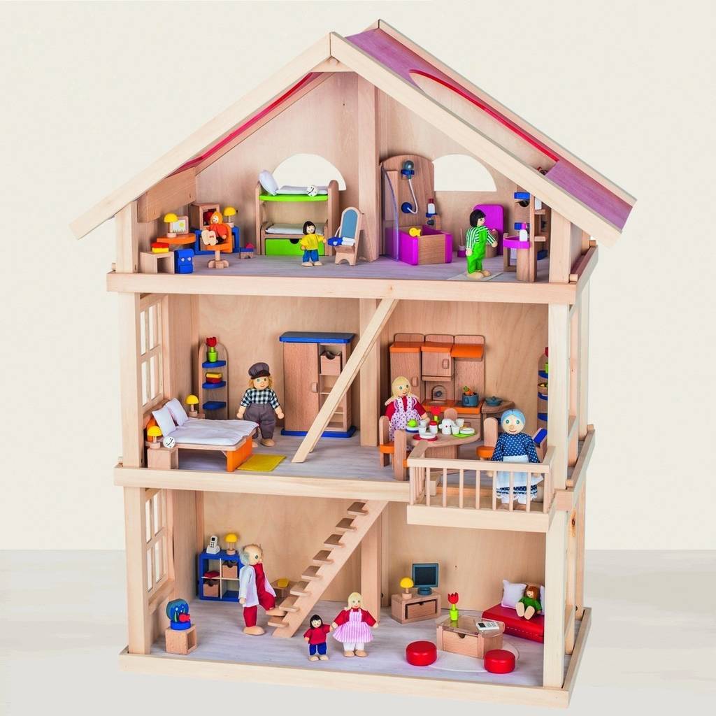 Three Story Furnished Dolls' House 3yrs+