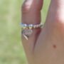 Sterling Silver Ball Bead Ring With Love Heart Charm, thumbnail 9 of 12