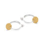 Half Hoop Earrings With Hammered Disc Gold Vermeil, thumbnail 2 of 4