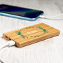 Personalised Floral Wreath Bamboo Power Bank, thumbnail 1 of 4