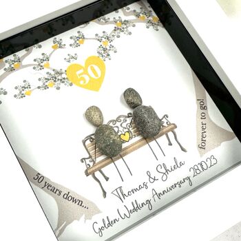 Personalised Golden Anniversary 50 Years Pebble Picture, 2 of 5