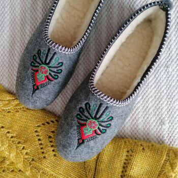 Dahlia Colourful Embroidered Ballerina Slippers, 3 of 4