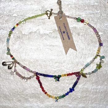 'Everything' Rainbow Chandelier Precious Stone Necklace, 3 of 8