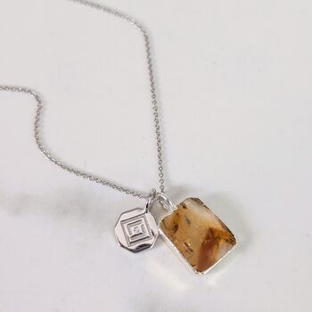 The Duo Citrine Necklace, Silver, 2 of 11