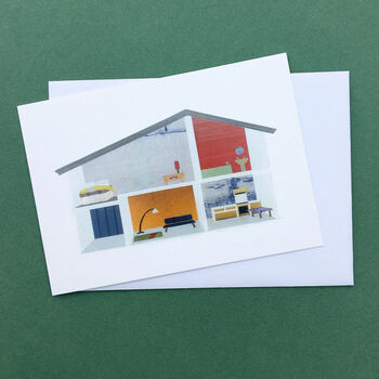 'Mid Century Dolls House' Greetings Card, 3 of 3