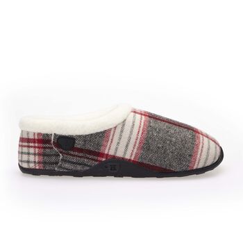 Jack Grey Red Herringbone Mens Slippers/Indoor Shoes, 3 of 8
