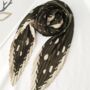 Green And Beige Polka Vintage Neck Silk Scarf, thumbnail 7 of 9