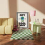 Retro Checkered Funny Cry In A Cool Way Print, thumbnail 6 of 7