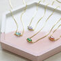 Dainty Gold Plated Navette Birthstone Necklace, thumbnail 8 of 11