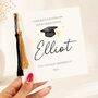 Graduation Tassels Card, Black And Gold Graduation Name Card, thumbnail 1 of 3