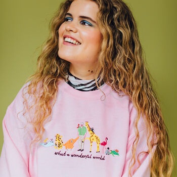What A Wonderful World Embroidered Sweatshirt, 7 of 12