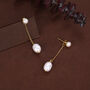 Natural Freshwater Pearl Ear Jacket Earrings In Sterling Silver, thumbnail 5 of 11