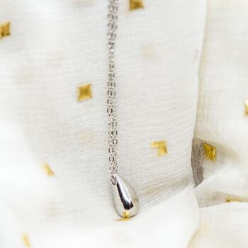 Slim Elegant Small Tear Drop Pendant Necklace, 7 of 8
