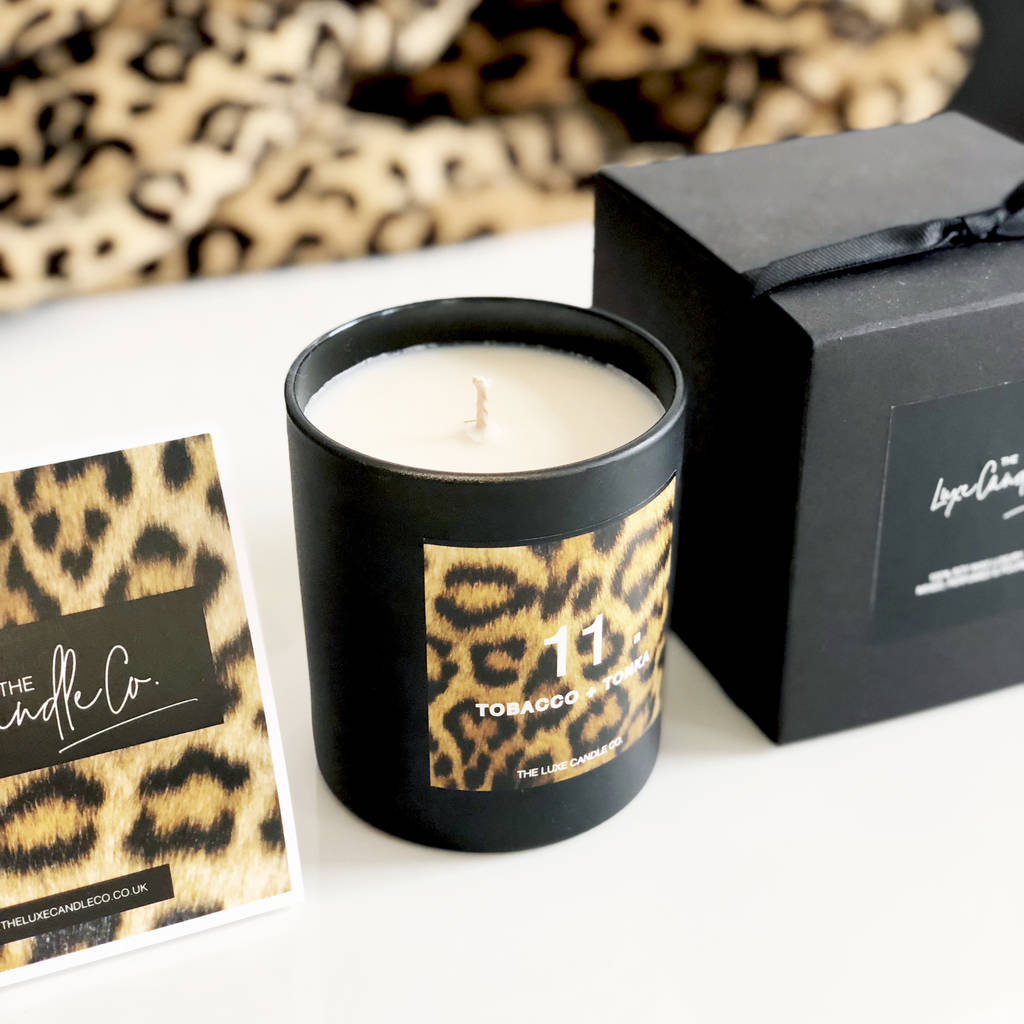 Tobacco Tonka Bean Leopard Print Aphrodisiac Candle By The Luxe Candle ...