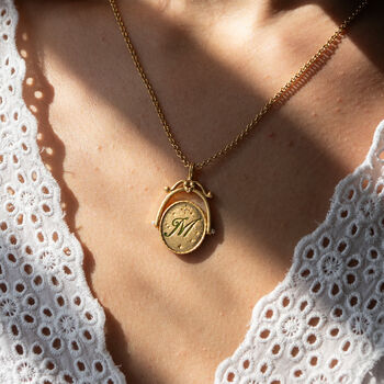 Initial Gold Spinner Necklace, 3 of 12