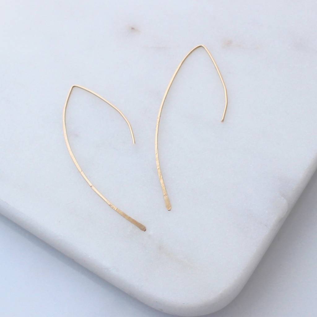 Gold Arced Ear Threader Earrings, 1 of 2