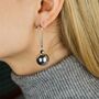 Large Silver Plated Christmas Ball Ear Drop Earring, thumbnail 1 of 9