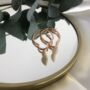 18k Rose Gold Plated Mother Of Pearl Large Hoops, thumbnail 3 of 4