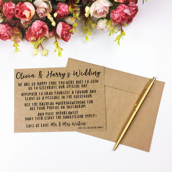 A6 Kraft Custom Wedding Message Favour Cards, 3 of 4