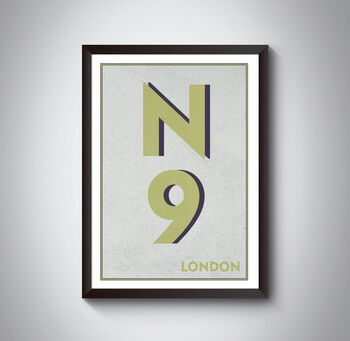 N9 Edmonton London Postcode Typography Print, 8 of 10