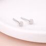 Micro Sterling Silver Disc Stud Earrings – 3mm, thumbnail 2 of 7