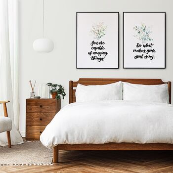 Inspirational Quote Set Of Two Prints Watercolour Gold, 3 of 7