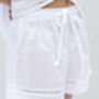 Salvador Organic Cotton Pyjama Set – White Short Sleeve With Lace Trim, thumbnail 5 of 7