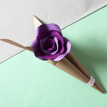Personalised Purple Paper Rose, 2 of 5