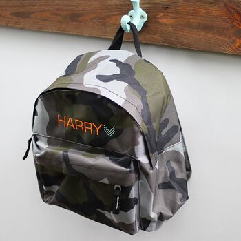 Kids Personalised Camouflage Backpack, 2 of 5