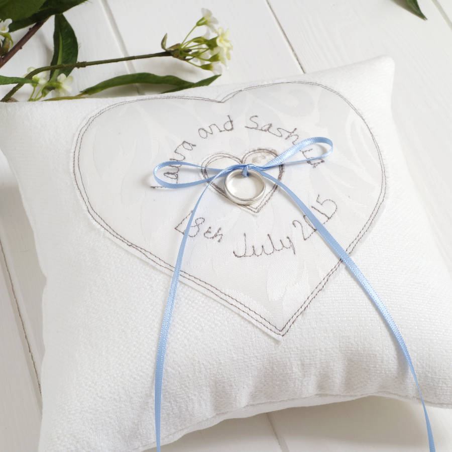 Personalised Wedding Ring Cushion By Milly And Pip Gifts